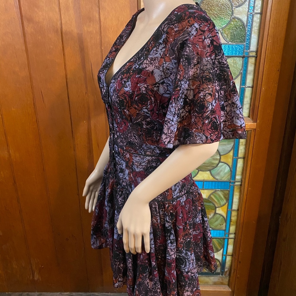 Free People Purple And Red Floral Mini Dress - Picture 6 of 16